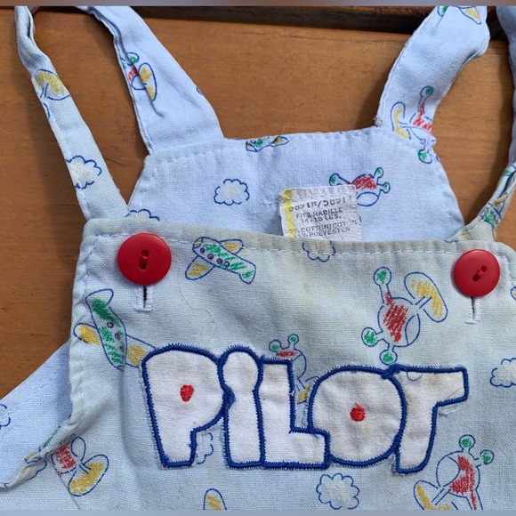 Vintage “Pilot” Overalls Sz 6-9M - Picture 3 of 7